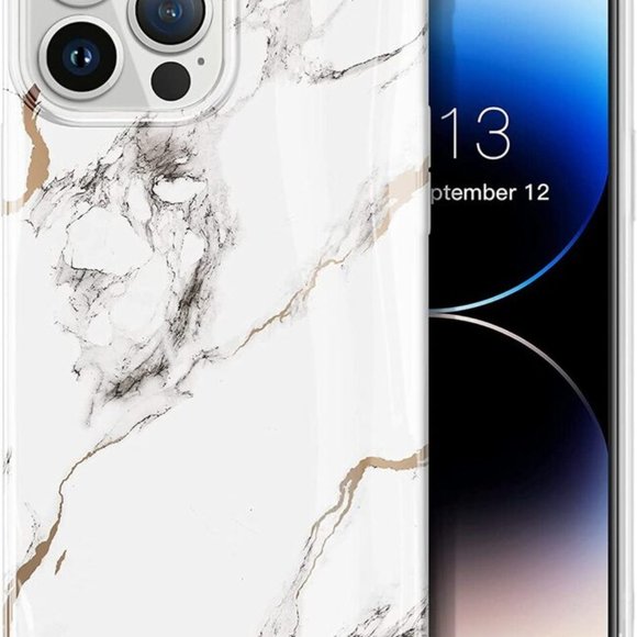 For iPhone 14 Pro Max 6.7' Military Grade Drop Protection Marble Shockproof Case - Picture 2 of 6